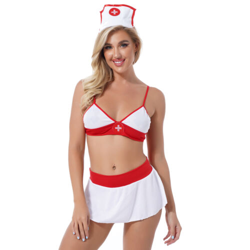 Mujeres Travieso Enfermera Cosplay Conjunto Halloween Sexy Enfermera Uniforme Disfraz Conjunto - Imagen 40 de 79