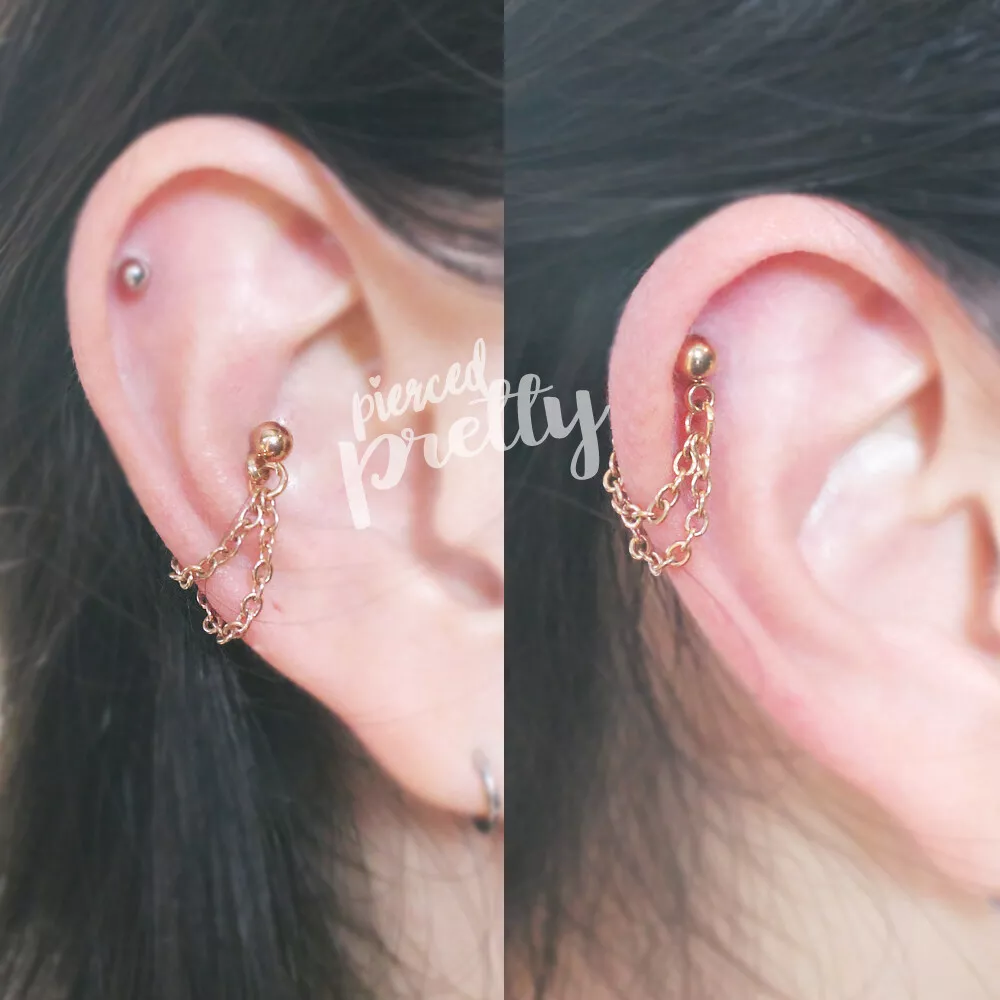 Double Hoop Helix Earring Gold