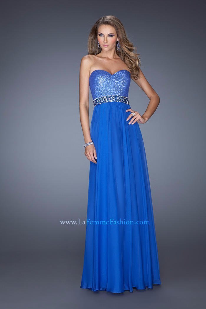 green emerald velvet dress La Femme Strappy-Back Strapless Long Prom Dress Light Mint / 0