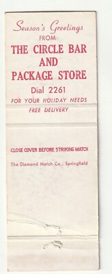 MATCHBOOK COVER - CIRCLE BAR & PACKAGE STORE - LIQUOR - CHRISTMAS