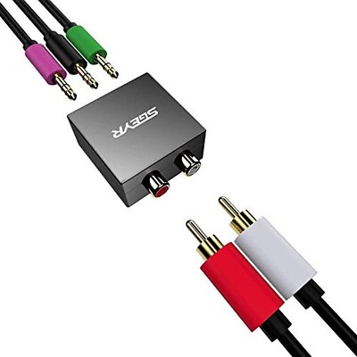 SGEYR Audio Console Adapter Convert Stereo RCA to x 1/8