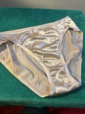 Vtg Victorias Secret Second Skin Satin Panty M Beige Shiny Nude