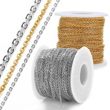 Gold Tone Stainless Steel Chain 2-10m Necklace Jewelry Making Supplies Findings