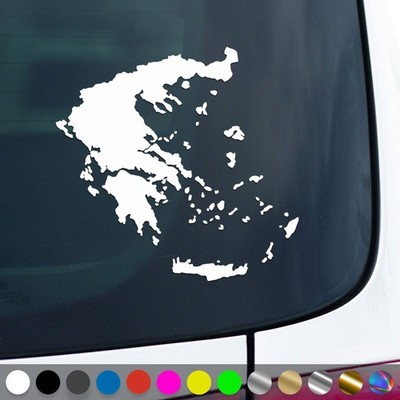 Greece Decal Outline Map Crete Rhodes Greek Sticker Car Truck Gift Idea