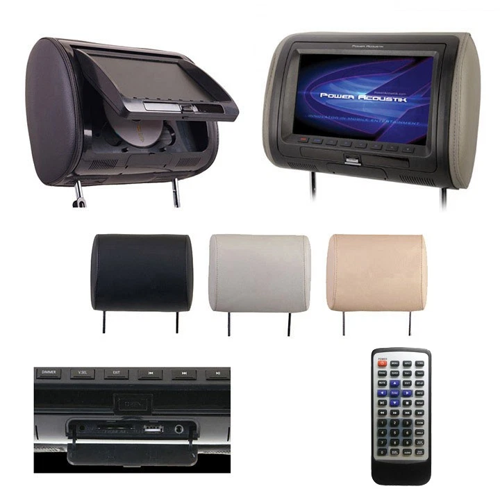 POWER ACOUSTIK HDVD-71CC REPLACEMENT HEADREST W/ 7" LCD MONITOR & DVD PLAYER NEW - Image 2 of 4