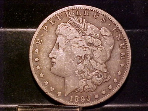 * 1893-CC  MORGAN SILVER DOLLAR  VF