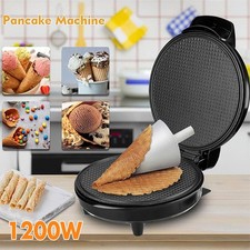 1200W Waffle Cone and Bowl Maker Nonstick Ice Cream Cone Maker Machine Black New
