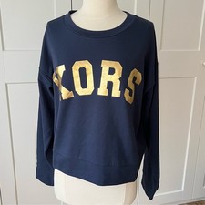 Michael Kors Navy Gold Sweatshirt Top size Medium