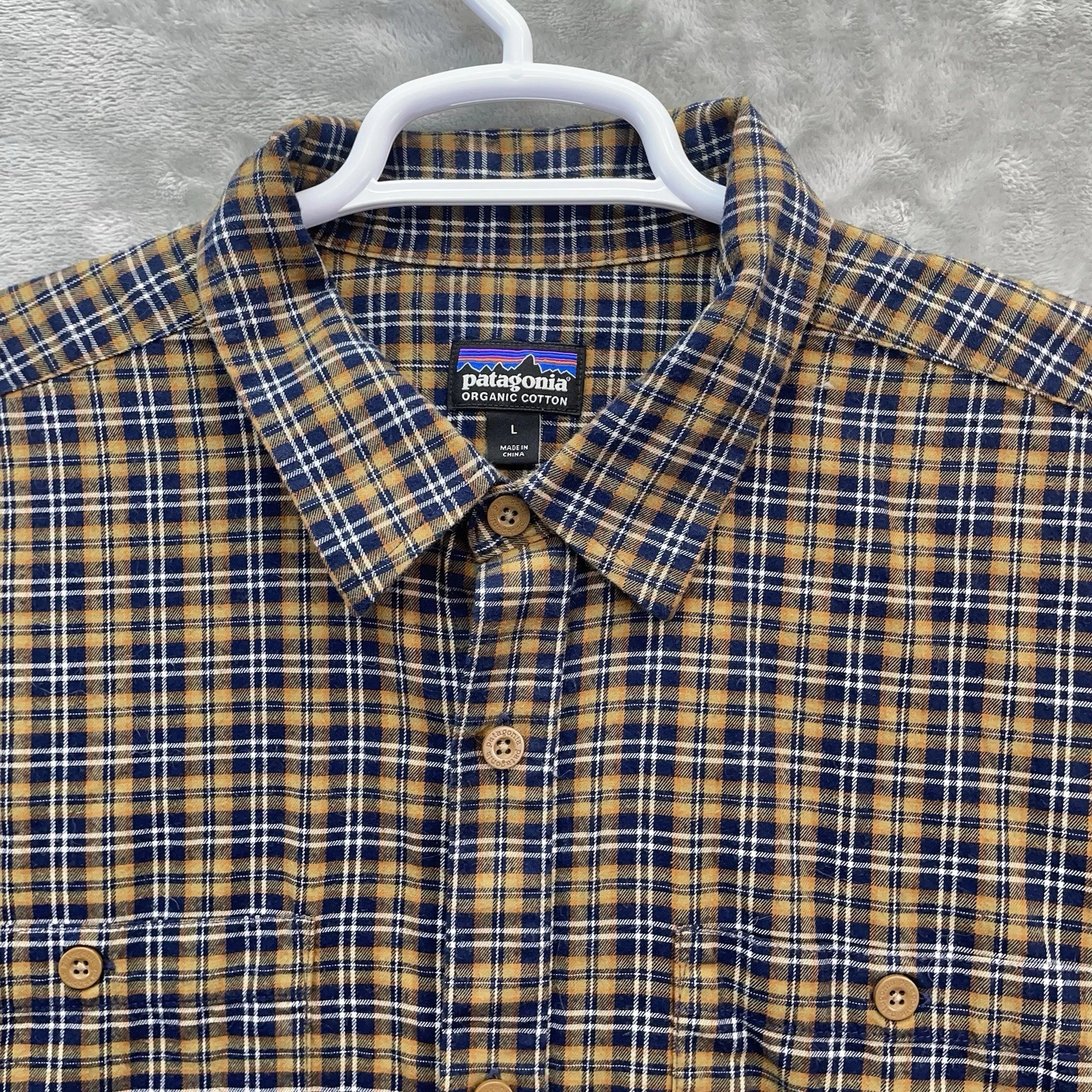 Patagonia Shirt Mens size large twill brown Flannel Workwear Hiking lightweight