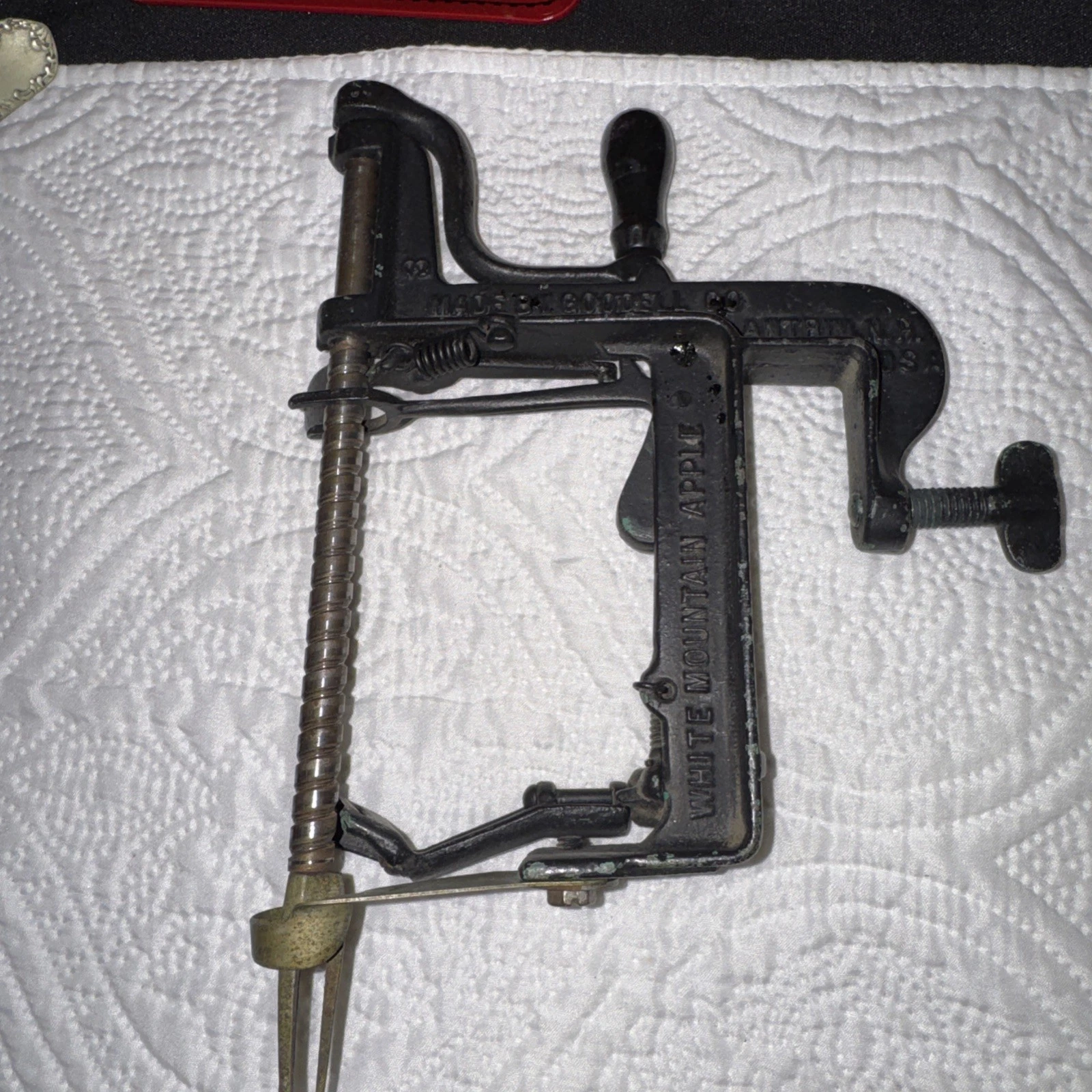 Antique White Mountain Apple Peeler Corer Slicer Goodell Co. Cast Iron #3 V9
