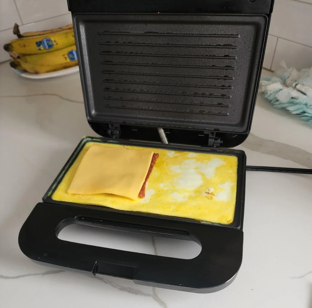 Electric Panini Press Non-Stick Plate, Compact Breakfast Sandwich Maker & Grill