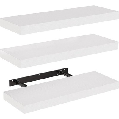 Floating Shelves Set of 3 White Wall Shelves for Storage Home Decor