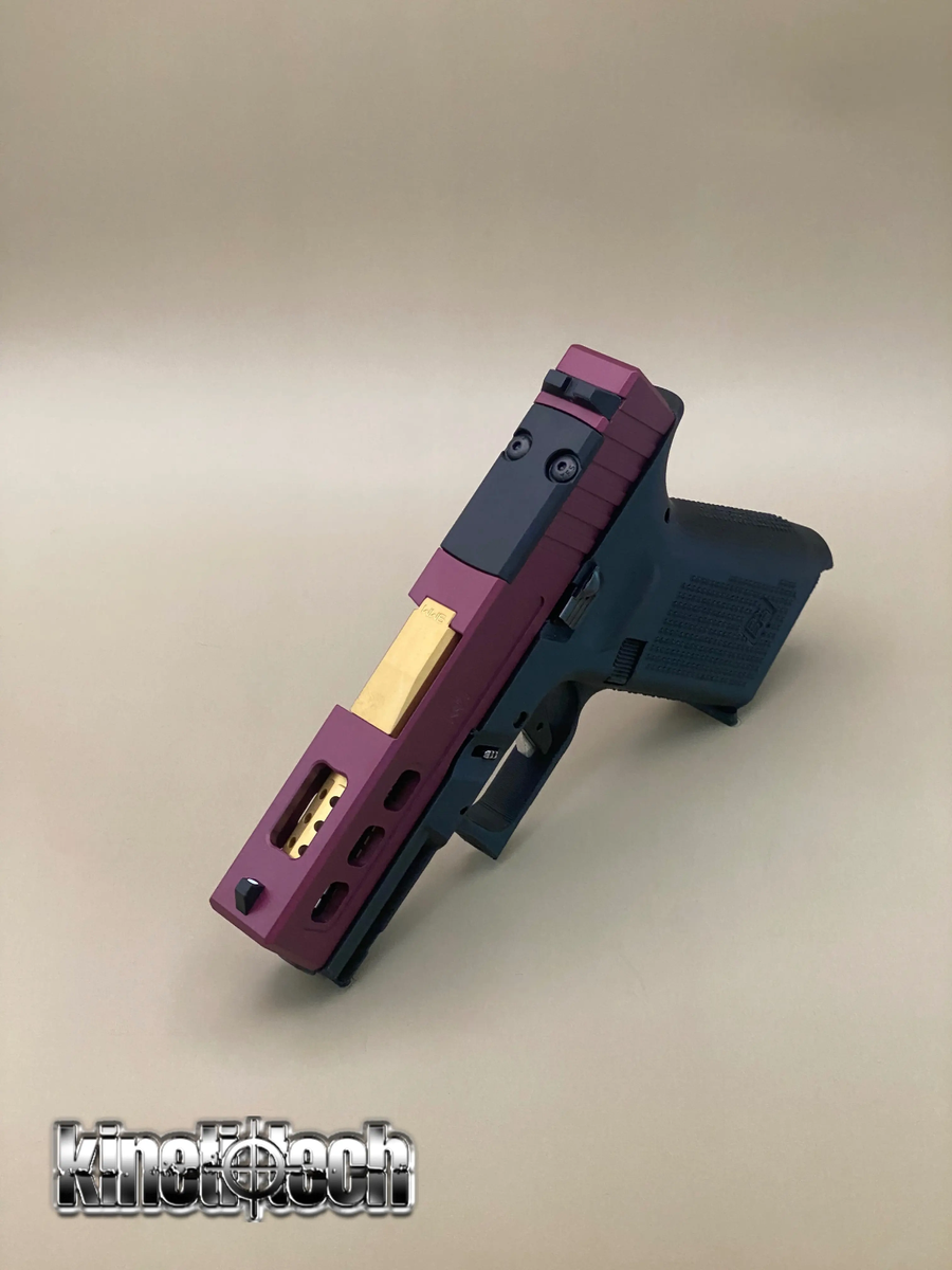 For Glock 43/43X Black Cherry LWP Complete Slide RMSc w/Gold