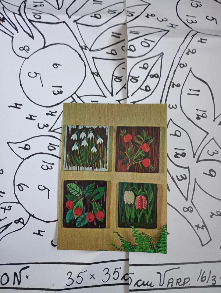 Swedish Weaving Pattern And Yarn. Rosehip. Vintage - Image 2 of 4