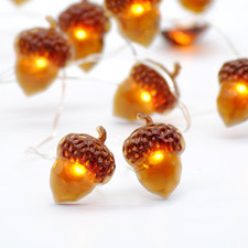 Acorn Fall String Lights with Remote, Harvest Fairy Lights