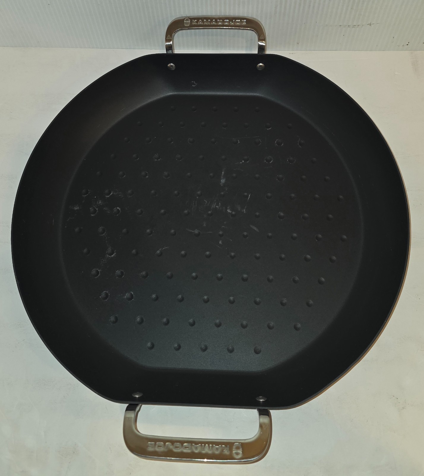 Kamado Joe Karbon Steel Paella Pan 17" with Dimples in Base (Black) PRE-OWNED