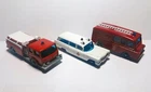 6 Vintage Matchbox Lesney #G-5 Fire Vehicle Set - Nice Lot - Incl. Junkyard Lot