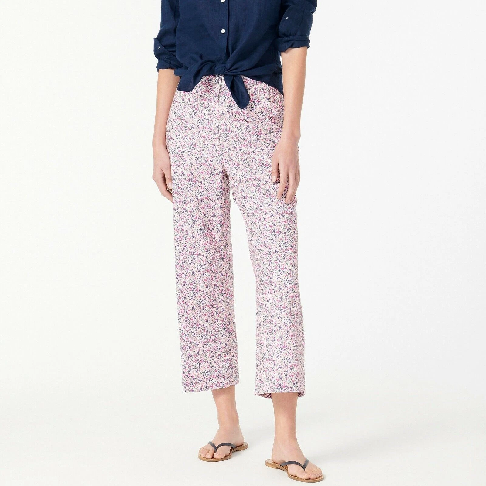 J Crew Pull-On Crop Pants with Pockets Liberty Phoebe Floral 4