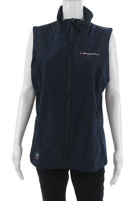 Helly Hansen Unisex Windbreaker Vest Dark Blue Sleeveless High Neck Zip Size L