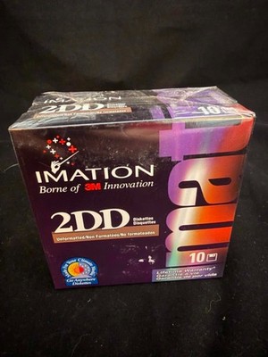 IMATION 1.0MB 2DD UNFORMATTED DISKETTES BOX 10 PACK NEW/UNUSED 3.5''