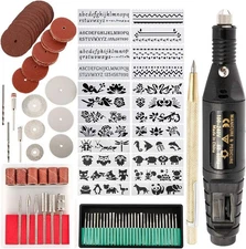 Lightweight Engraving Kit - 108-Pc Rotary Tool for Glass, Wood, Metal, and More