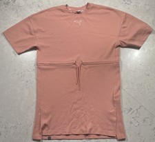 Puma Her Tee Dress Womens Medium Blush Pink Short Sleeve Athletic Casual Logo