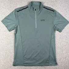 Gore Bike Wear Cycling Jersey Half Zip Pullover Shirt Top Large Mens Green