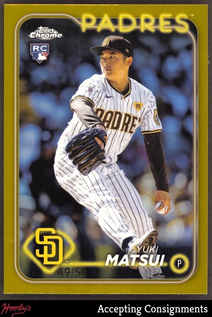 2024 Topps Chrome Gold Refractors #116 Yuki Matsui RC ROOKIE 49/50 PADRES