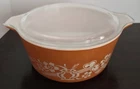 PYREX Dynasty Promotional Casserole Dish 2.5 L Autumn Orange W/Lid 475-B Vintage