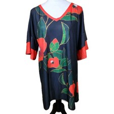 Lily by Firmiana Womens Large Dress Tropical Floral Hawaiian Aloha Beach Resort