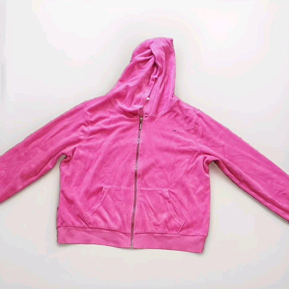 Chaqueta Nicki Minaj Mujer XL Rosa Caliente Algodón Terciopelo Con Capucha Cremallera Informal Foto 2 de 4