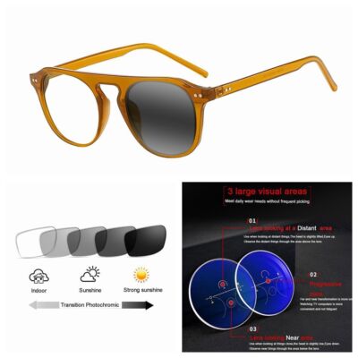 Multifocal Progressive Women Transition Photochromic Reading Glass Near Far