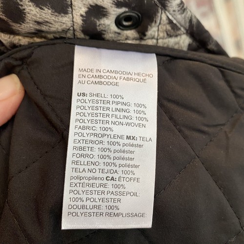 NWT Chico’s Sz2/Large Snow Leopard Quilted Snap Button Jacket - Picture 10 of 12