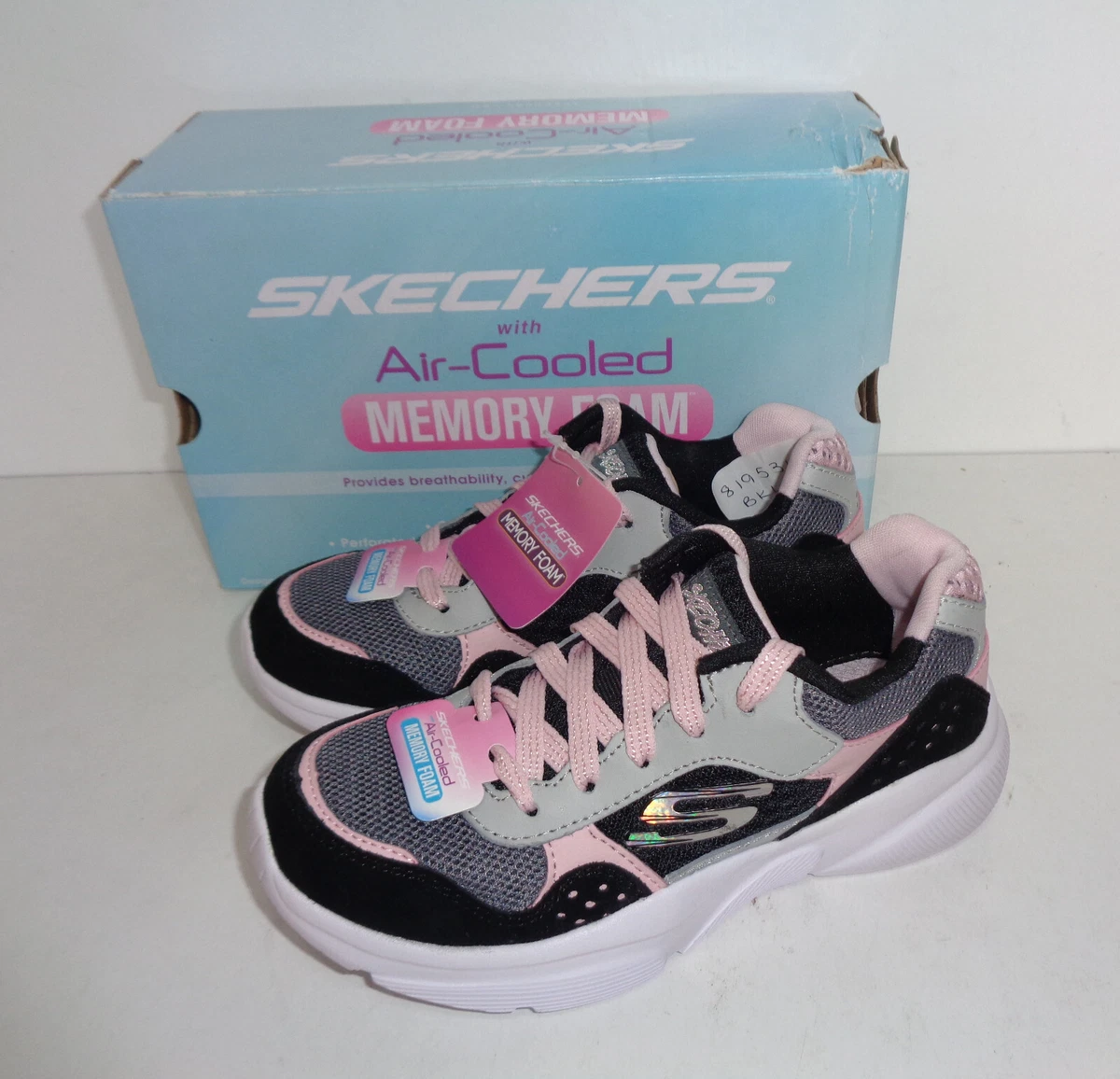 Skechers New Girls Lace Up Comfort Foam Junior School Trainers Shoes UK Size 13