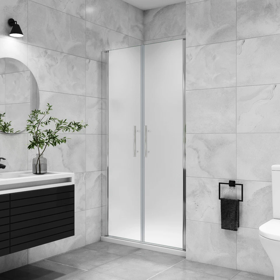 AICA SANITÄR GMBH Milchglas 6mm Nano-glas Duschkabine Duschabtrennung Pendeltür Duschtür Duschwand