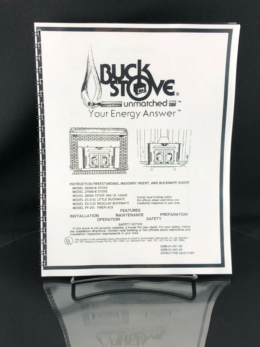 BUCK Mate Stove 26000 27000 28000 FP201 ZC301 ZC201 Wood Stove Manual COPY  | eBay