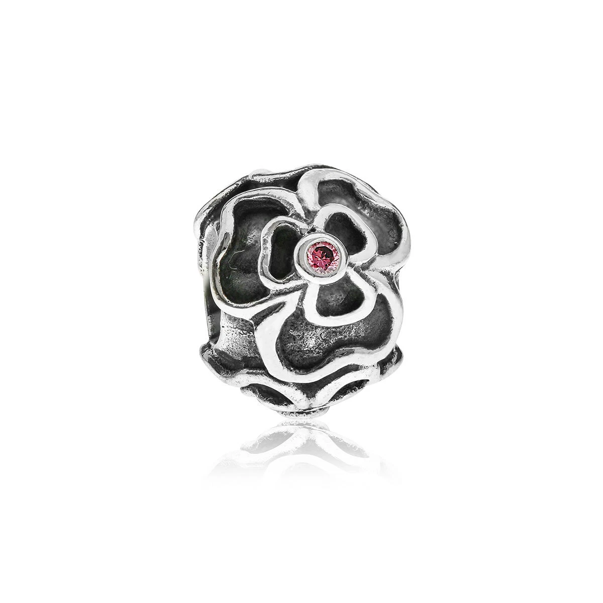 Genuine PANDORA Pink Posy 925 Silver Pink CZ Charm 790413CZS eBay