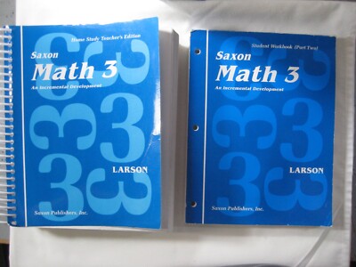 Lot books Saxon Math 3 Home Study Teacher's Ed. + Workbook part two Larson