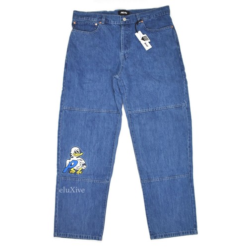 NUOVO CON ETICHETTE Palazzo quacked Duck Logo Blu Jeans Pantaloni Uomo 34  36 FW19 Autentico | eBay