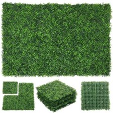 24PCS 10"x10" Artificial Plants Mat Wall Hedge Decor Privacy Fence Panel Grass