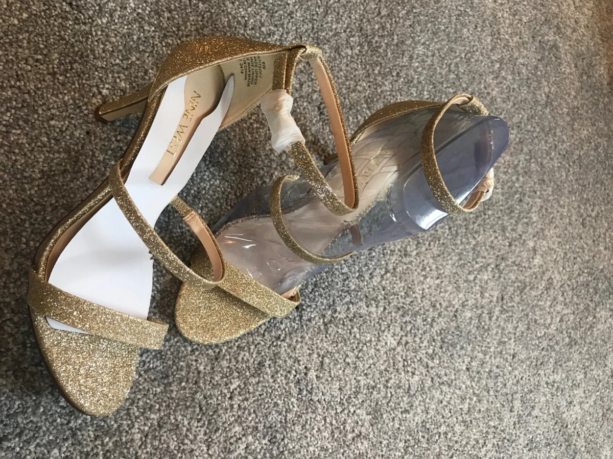 nine west gold sandals size 4