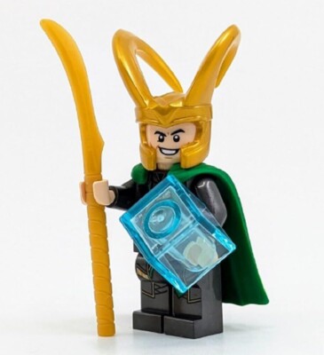 LEGO Superheroes: Loki Minifigure with Staff and Tessaract