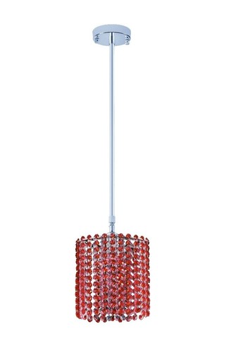 Crystal Oval Pendant Red Kitchen Island or Dining Room Ceiling 1 Light Fixture - Picture 2 of 2