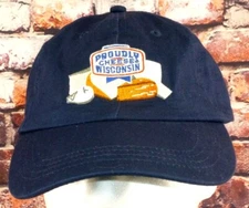 Proudly Cheese Wisconsin Navy Blue Adjustable Baseball Cap