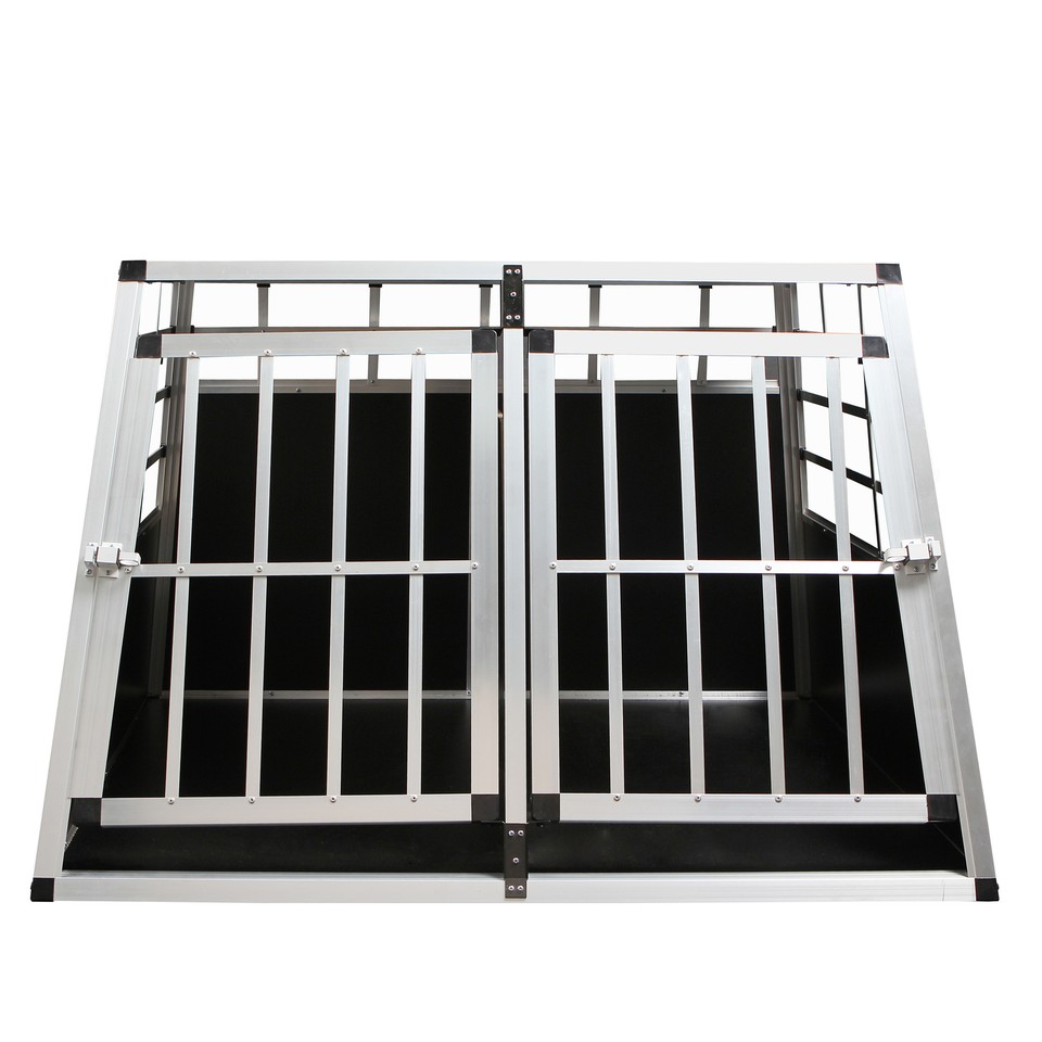 Aluminium Pet Travel Crate Double Door Dog Cat Kennel Carrier Cage eBay