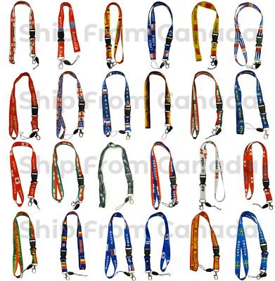 One Piece Country Flag Lanyard Keychain Pass holder ID Holder - New