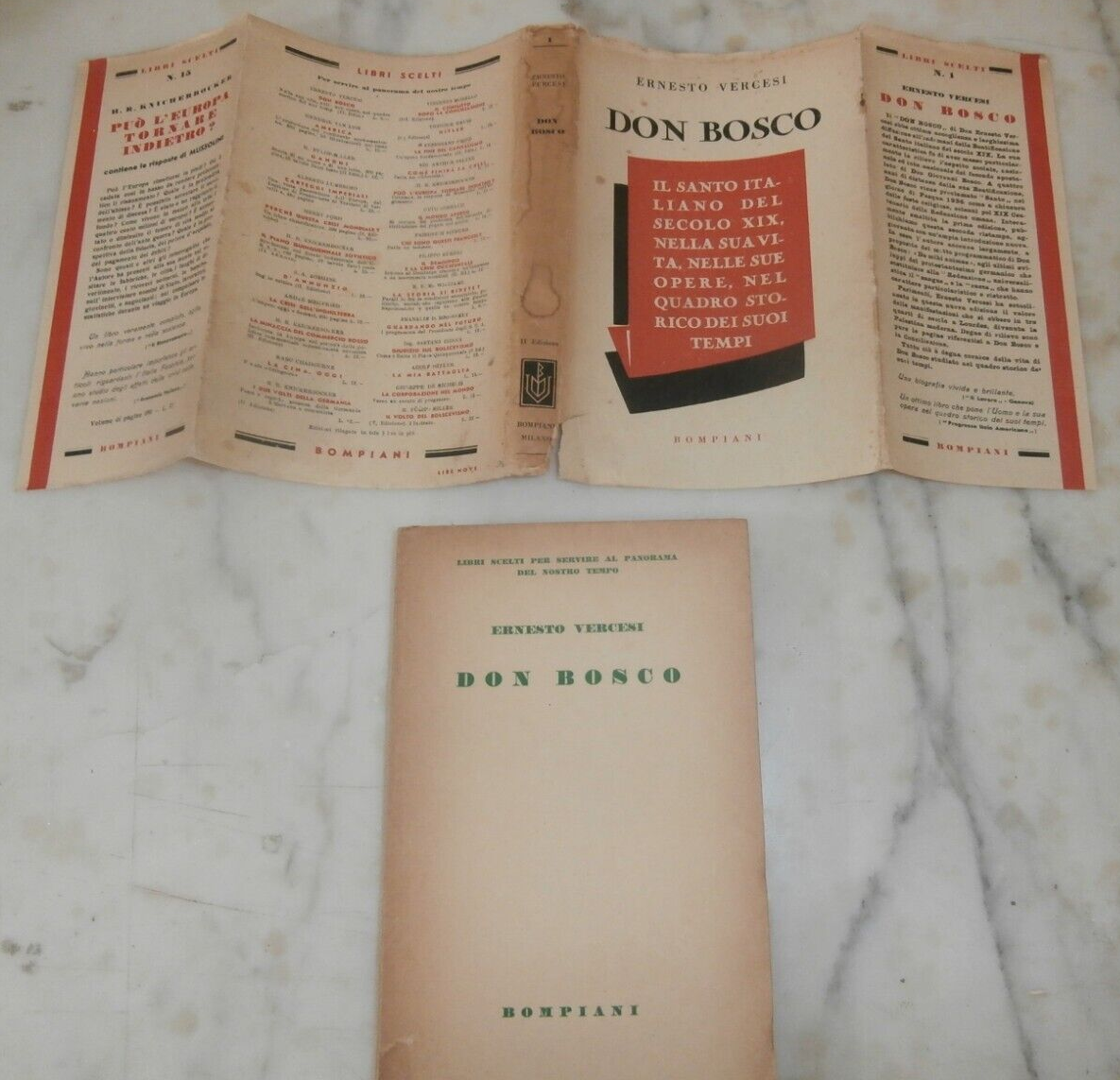 Libro Don Bosco Il Santo italiano del secolo XIX Ernesto Vercesi Bompiani  1934 - Main Image