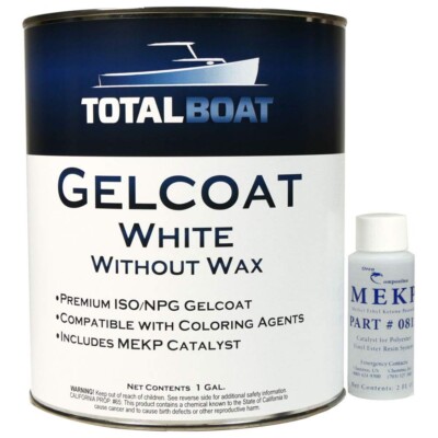 Premium Marine Gelcoat for Boat Repairs & Building   High-Gloss White, Gallon~