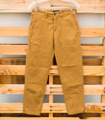 American Eagle 09/17 Extreme Flex Slim Straight Bronze Khaki Pants Sz 26 X  28