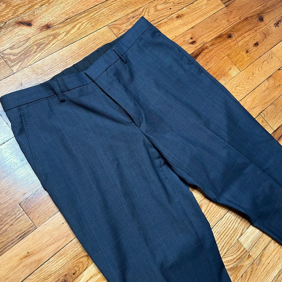 J.LINDEBERG Paulie Dressed Slim Fit Wool Pants Navy Blue Check Size 32 US / 48EU - Image 3 of 4
